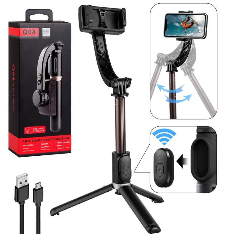 Q08 Gimbal Selfie Stick and Tripod