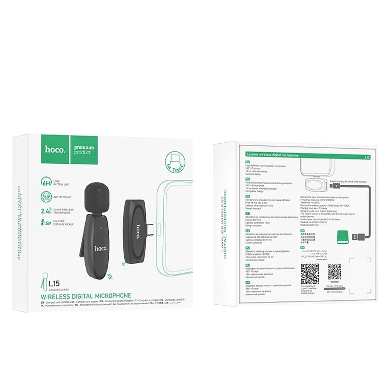 Hoco L15 USB-C Wireless Microphone Set 2