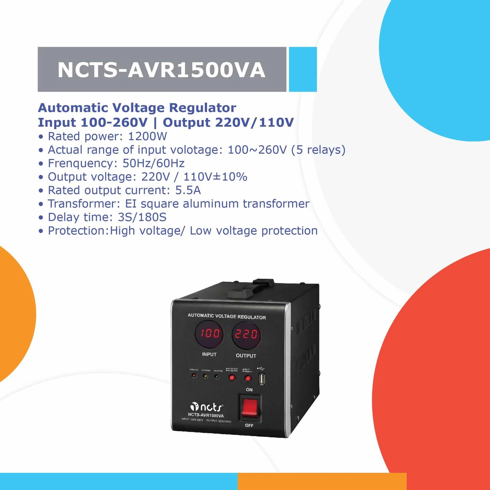 NCTS AVR1500VA Voltage Regulator