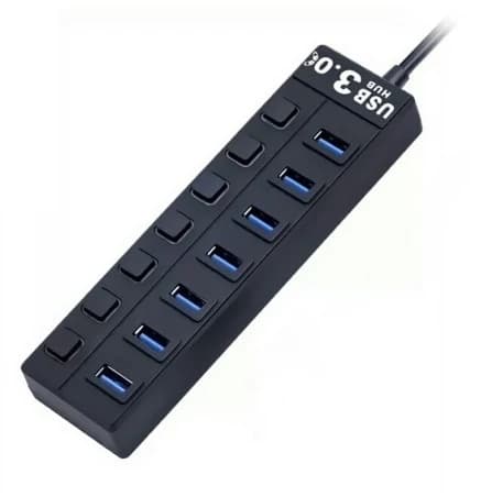 7-Port USB Hub with Individual Switches
